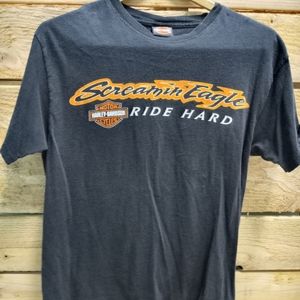 Vintage Harley Davidson 100% Cotton Graphic T-shirt, Black, Size Mexium